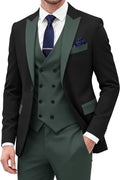 Men's Suits 3 Piece Double Breasted Suit Men Slim Fit Mens Suit 3 Piece Formal Suits for Wedding Prom Party