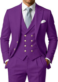 3 Piece Men's Suits Slim Fit Double Breasted Suit for Men