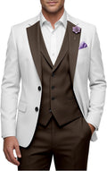 Mens Suit Regular Fit 3 Piece Suits for Men Wedding Prom Groom Suits Two Button Formal Business Suit Set